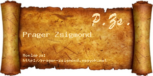 Prager Zsigmond névjegykártya